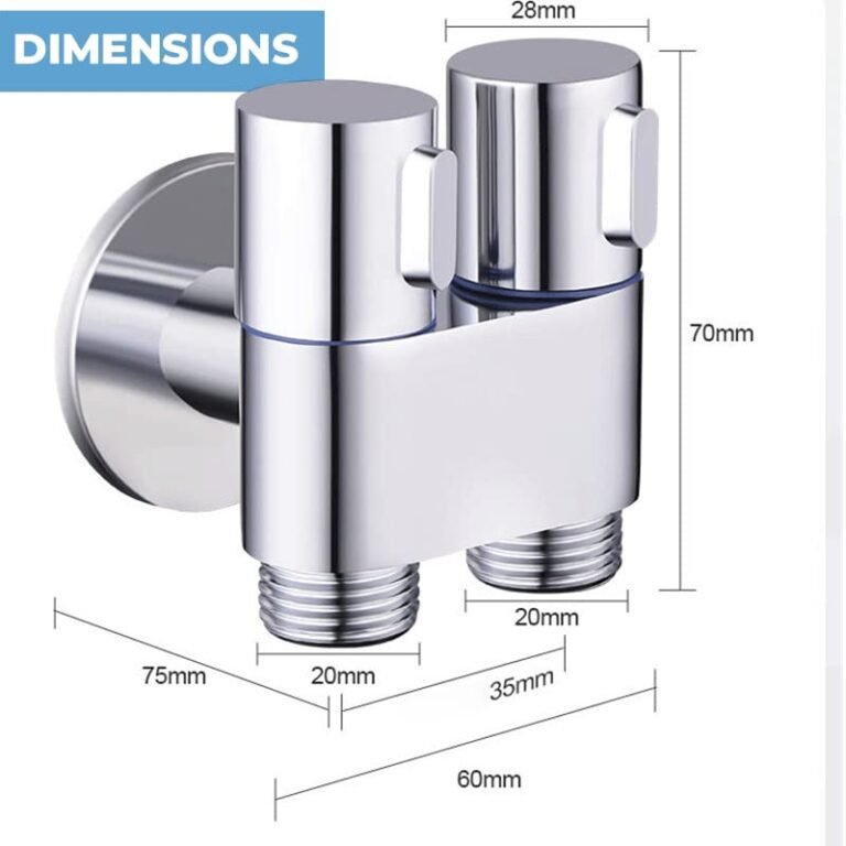 Respite Brass 2 In 1 Angle Valve 2 Way Angle Cock With Wall Flange Chrome Finish For Bathroom 5591